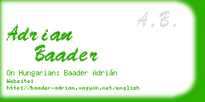 adrian baader business card